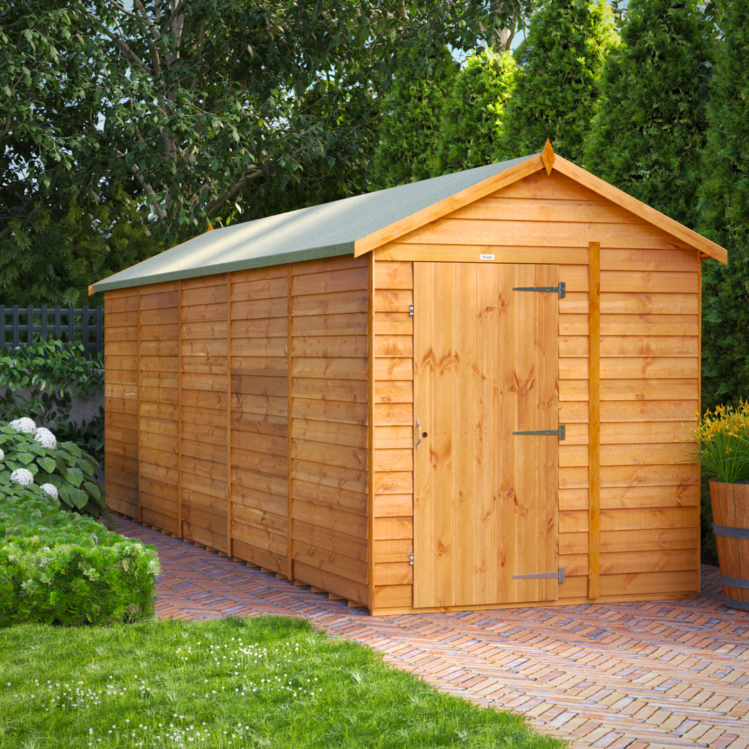 Powersheds 20 x 6ft Timber Overlap Windowless Apex Garden Shed