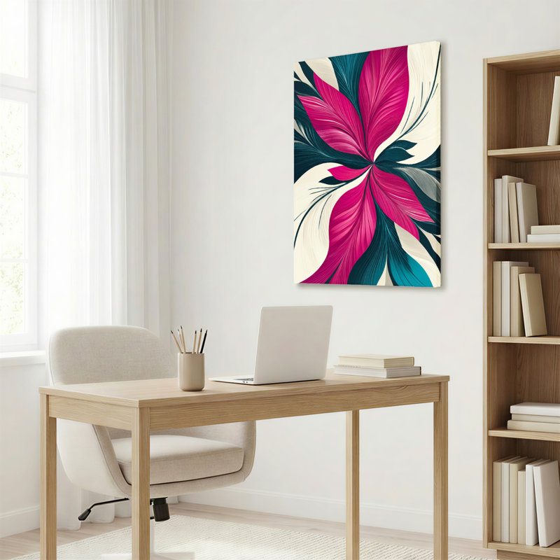 Motif floral abstrait, reproduction d'art sur toile tendue sur toile, ensemble de 1, H 24 po x l 16 po