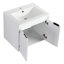 Meuble-lavabo 24 po avec lavabo en résine, 2 portes à fermeture douce, armoire murale, fixation à flotteur, blanc brillant, contreplaqué, apparence élégante, charnières de fermeture, robustesse
