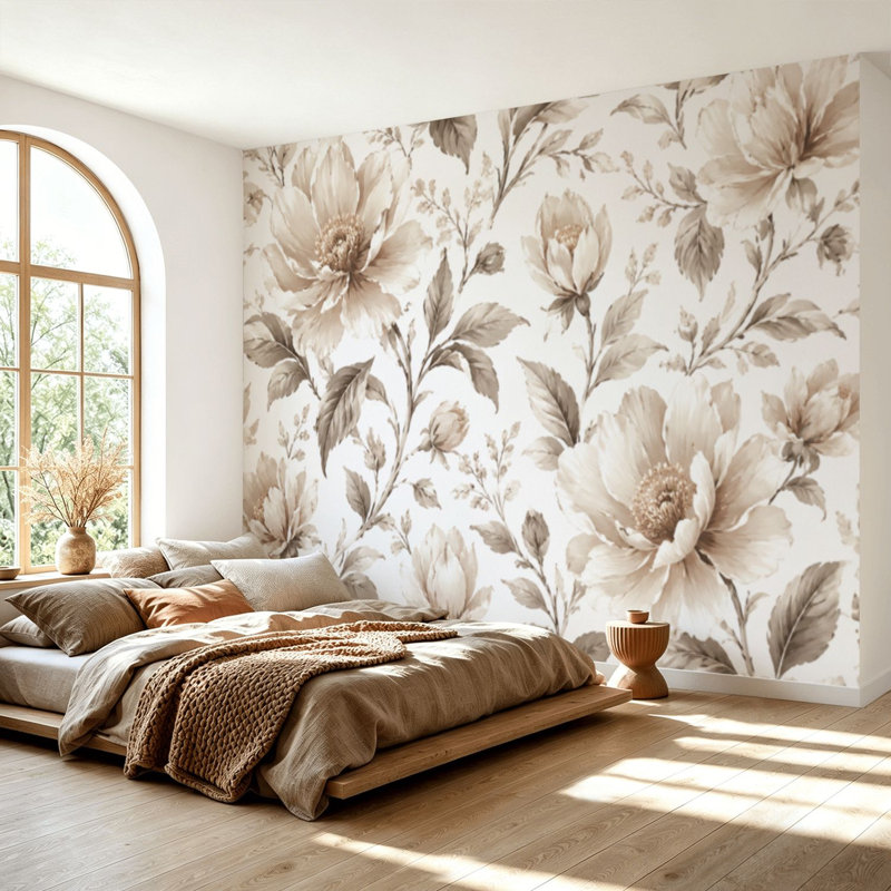 Papier peint adhésif style floral tropical style graphique moderne sans couture pour tissu artistique papier adhésif de contact amovible pour décoration de salon H 69 po x l 96 po