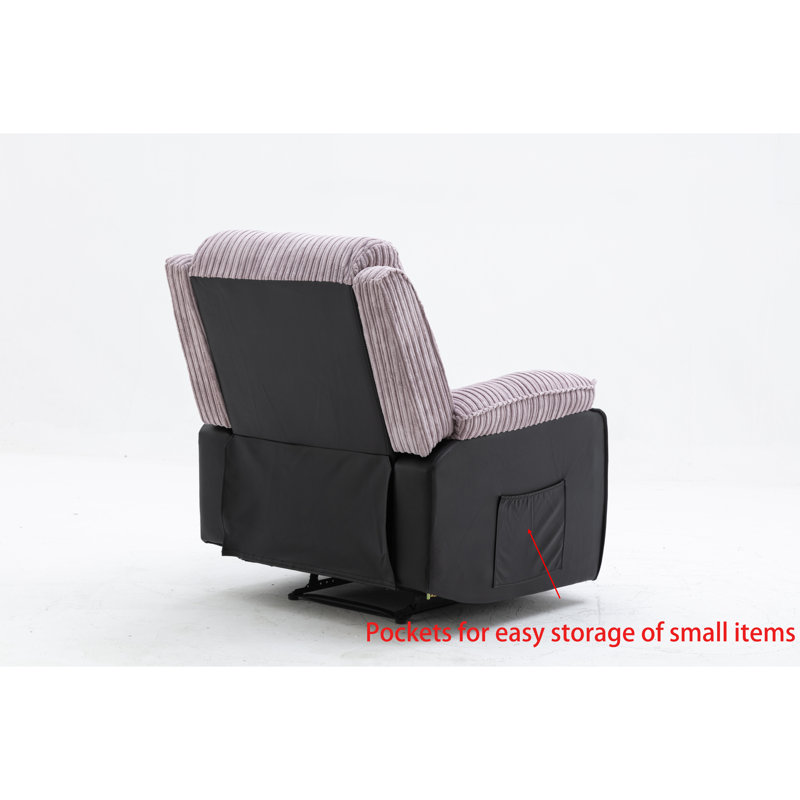 Fauteuil inclinable manuel manuel, Mélange de polyester mauve clair