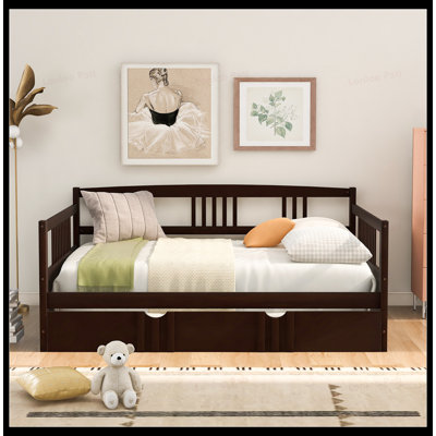 Daybed Wood Bed with Trundle, Space-Saving and Multi-Functional Design for Modern Homes by Latitude Run