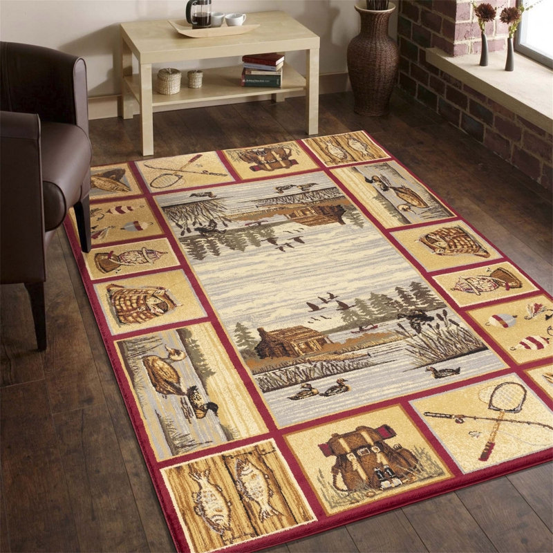 Nature's Nest Multi Lodge Area Rug, Rectangle 2' x 3'