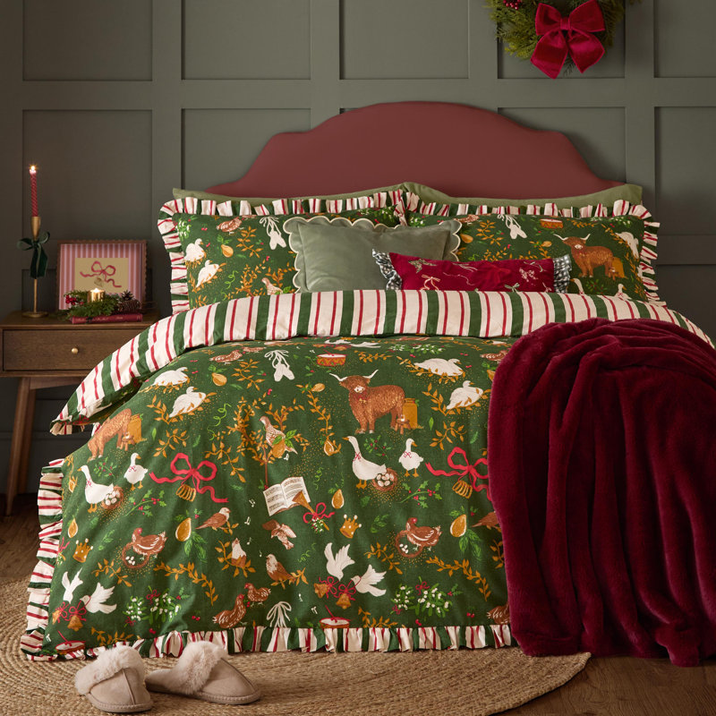Twelve Days Striped Duvet Cover Set, Double Duvet Cover + 2 Standard Pillowcases