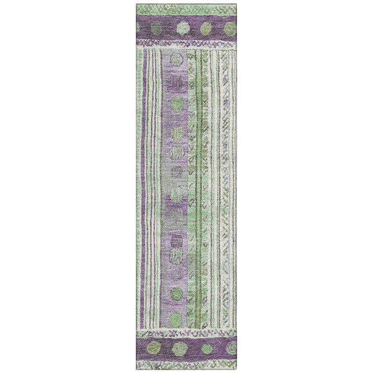 Machine Washable Indoor/Outdoor Xhevrie Purple Rug