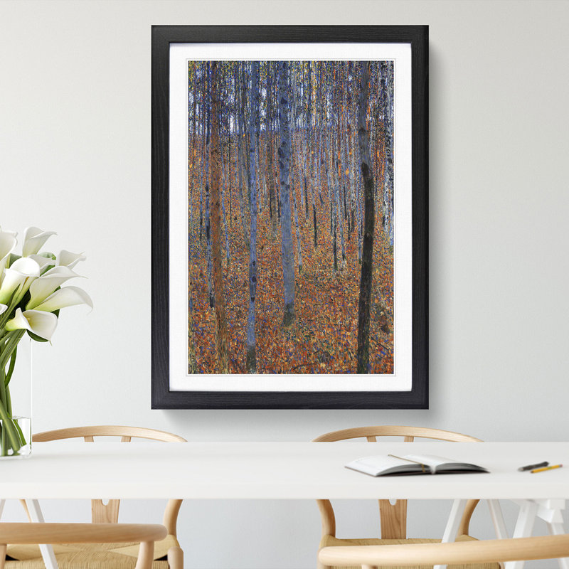Beech Grove Forest Vol.1 by Gustav Klimt - Framed Print, Black Framed, 36cm H x 27cm W x 2cm D