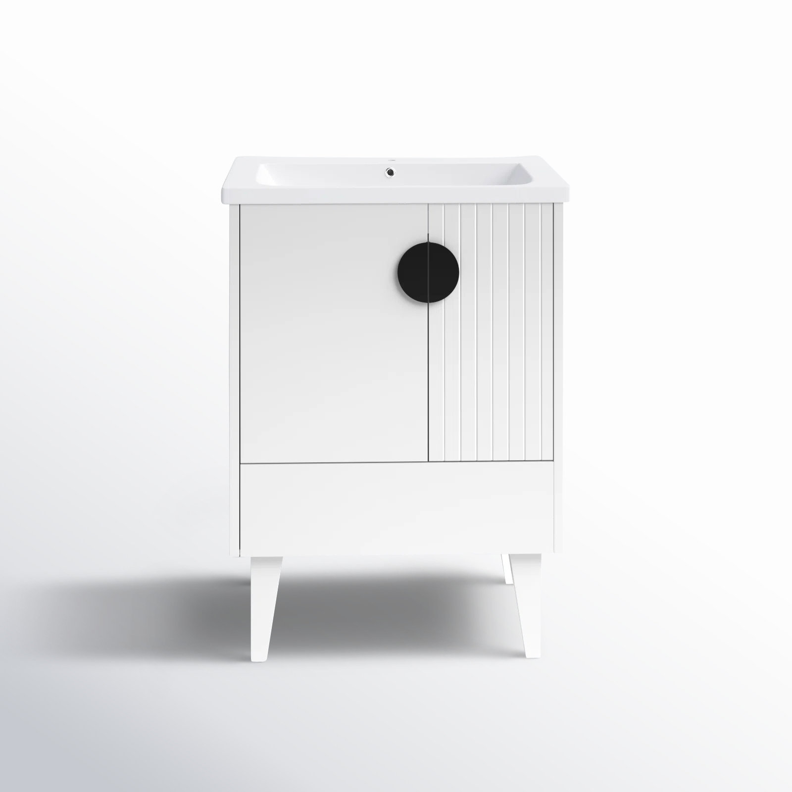 Saimah 24'' Single Bathroom Vanity, Black, White Matte