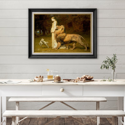 «Una and the Lion», art du salon, estampe numérique sur toile encadrée.