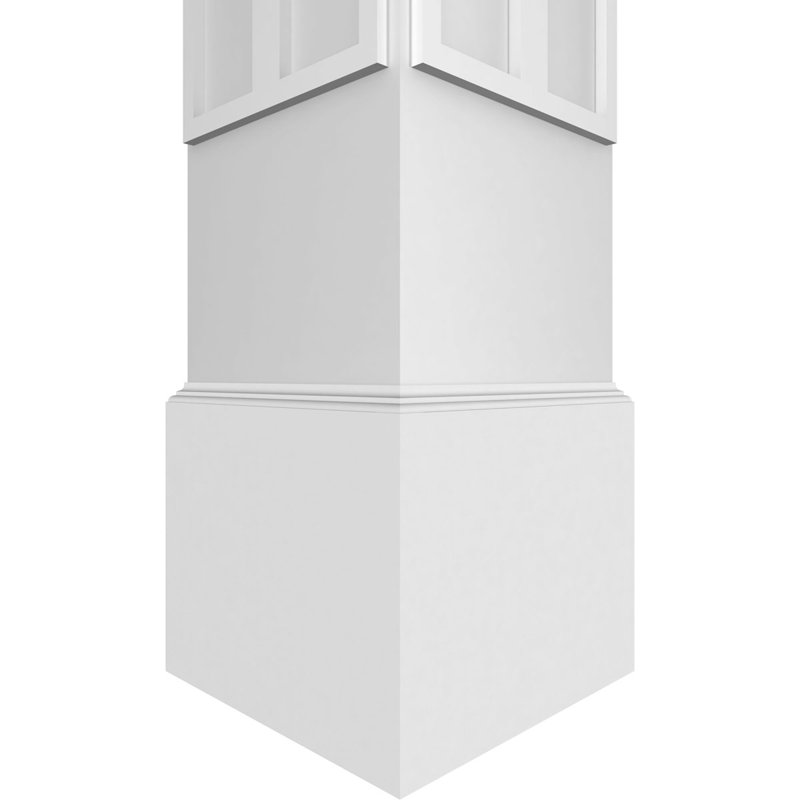 Craftsman Classic Square Non-Tapered Nouveau Fretwork Column w/ Standard Capital & Base, 120" H x 11.62" W x 11.62" D