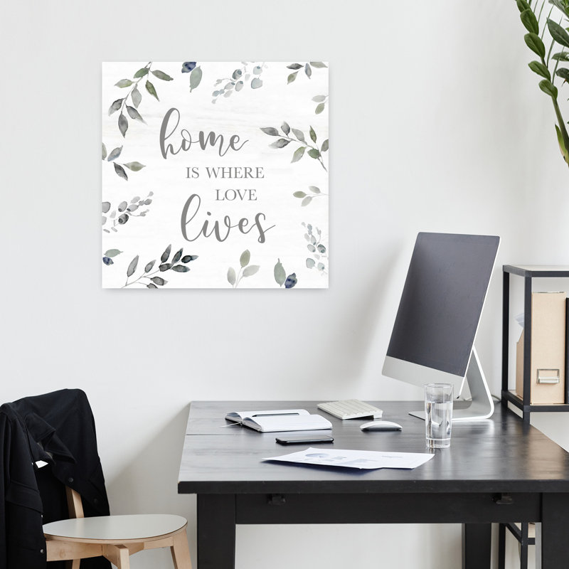 «Love Grows Greenery Minimalist Peaceful Rustic Landscape Nature», art mural, H 18 po x l 18 po