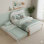 Lit plateforme tapissier blanc pleine grandeur avec pieds de support en bois et lit gigogne simple