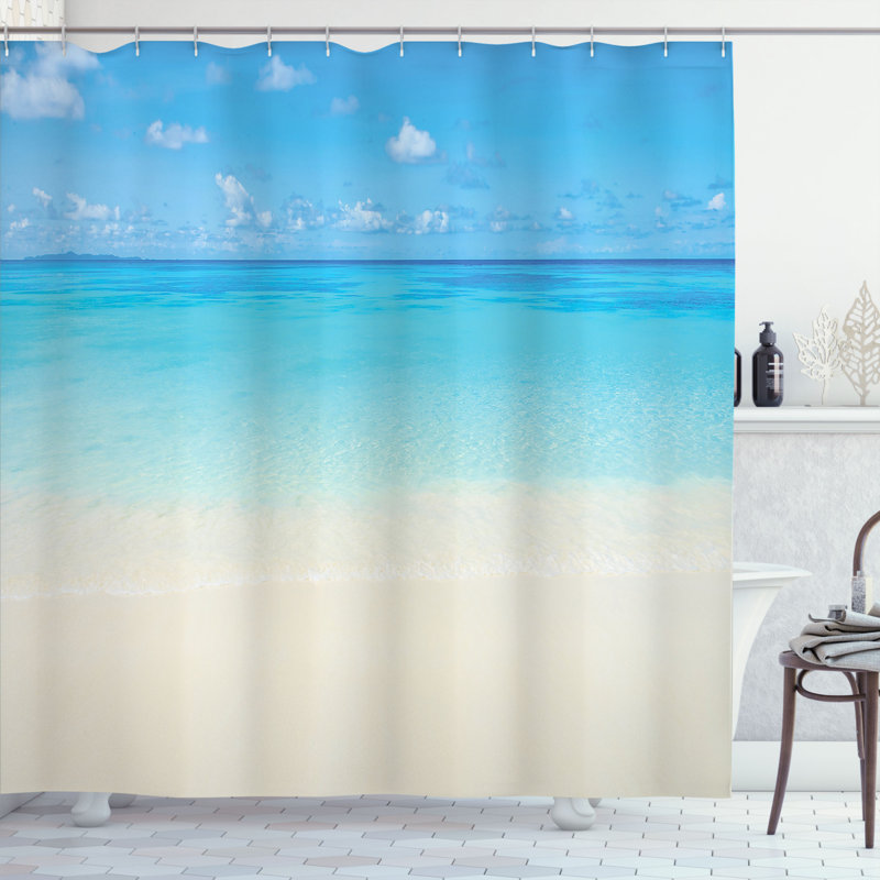 Ensemble de rideau de douche + crochets Ocean, H 84 po x l 69 po