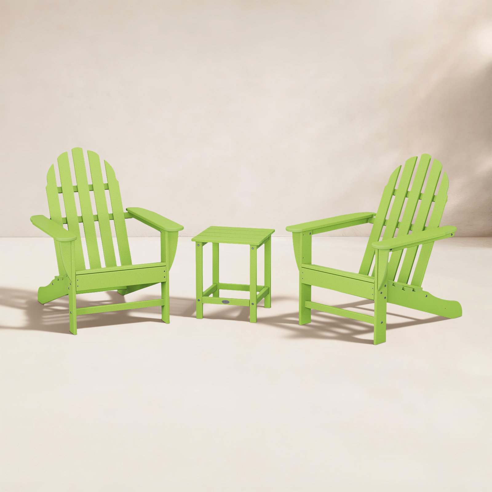 POLYWOOD® Classic Adirondack 2-Person Patio Seating Group, Lime