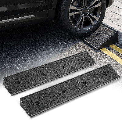 Rubber Curb Ramps 3" Rise Heavy Duty Driveway Ramp 8,800 lbs Capacity Threshold Ramp Non-Slip Portable Car & Wheelchair Ramp for Garage, Home & Warehouse