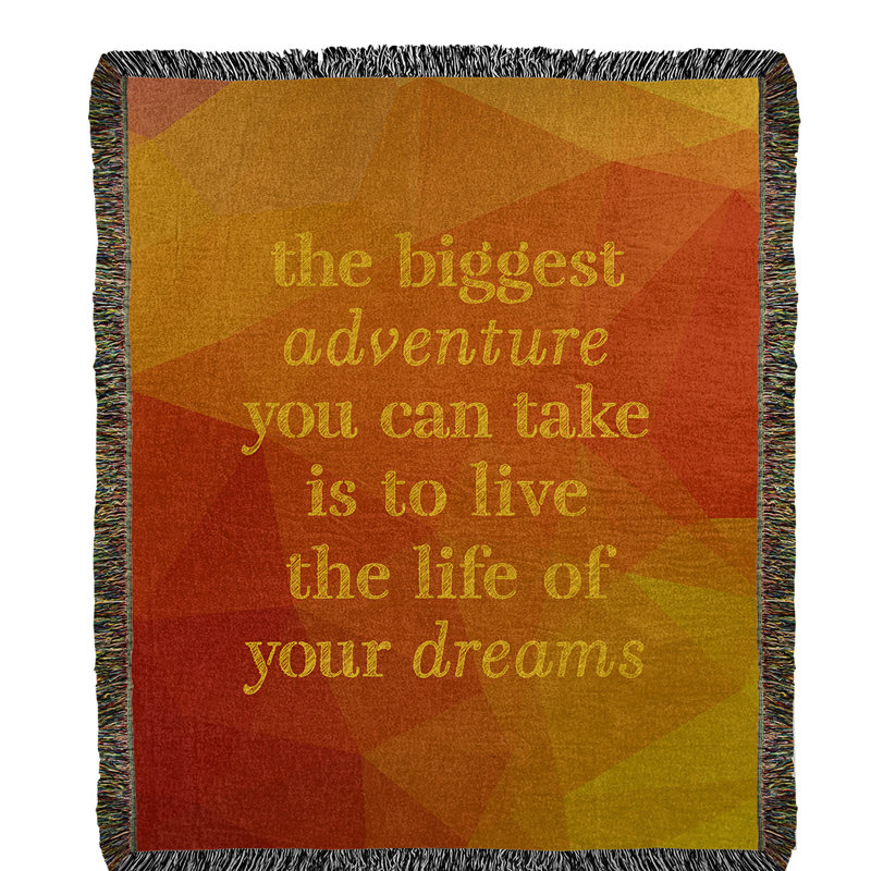 Hand Woven Throw Blanket, 52" L x 37" W, Amber Yellow