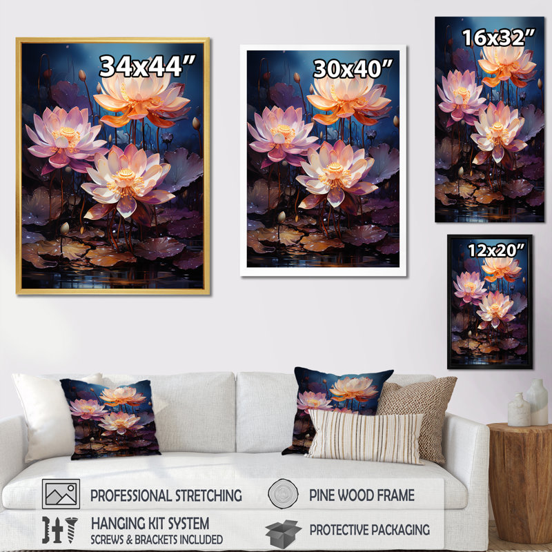 Sacred Lotus Dreams III sur impression sur toile, H 40 po x l 30 po x P 1,5 po, Cadre simple blanc