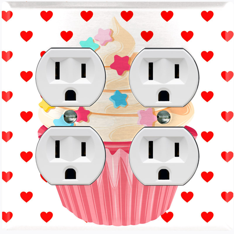 Patterned 4 - Gang Duplex Outlet Standard Wall Plate