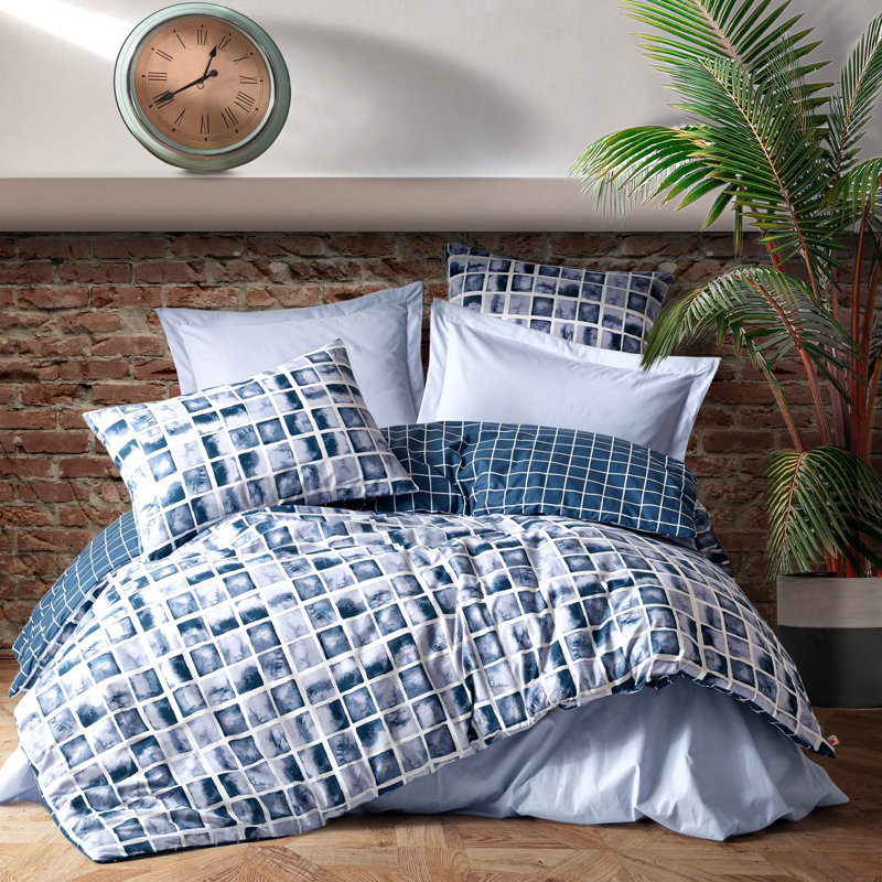 DUVET COVER Cotton Sateen Duvet Cover, Queen Duvet Cover + 1 Sheet + 2 Pillow Cases