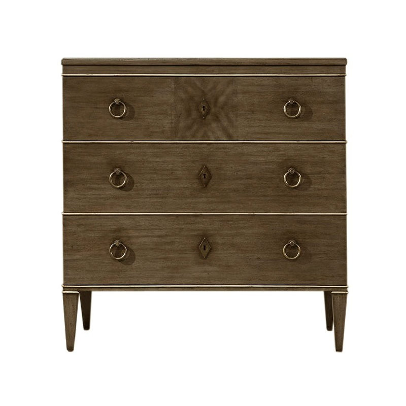 Biedermeier Solid Wood Accent Chest, Smoke