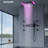 Ceiling Rain LED Shower Head with Handheld Spray Thermostatic Rainfall Shower System Set and Body Jets-111031747