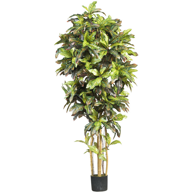 Bambou artificiel Croton en pot, H 72 po