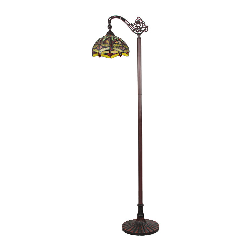 Mcabee 64.37'' Dark Bronze Task Floor Lamp, Red