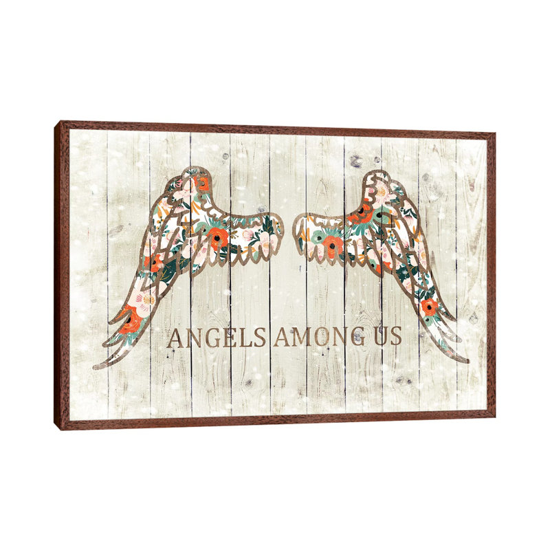 Angels Among Us by Front Porch Pickins - Print on Canvas, 101.6 cm H x 66.04 cm W, Brown Framed