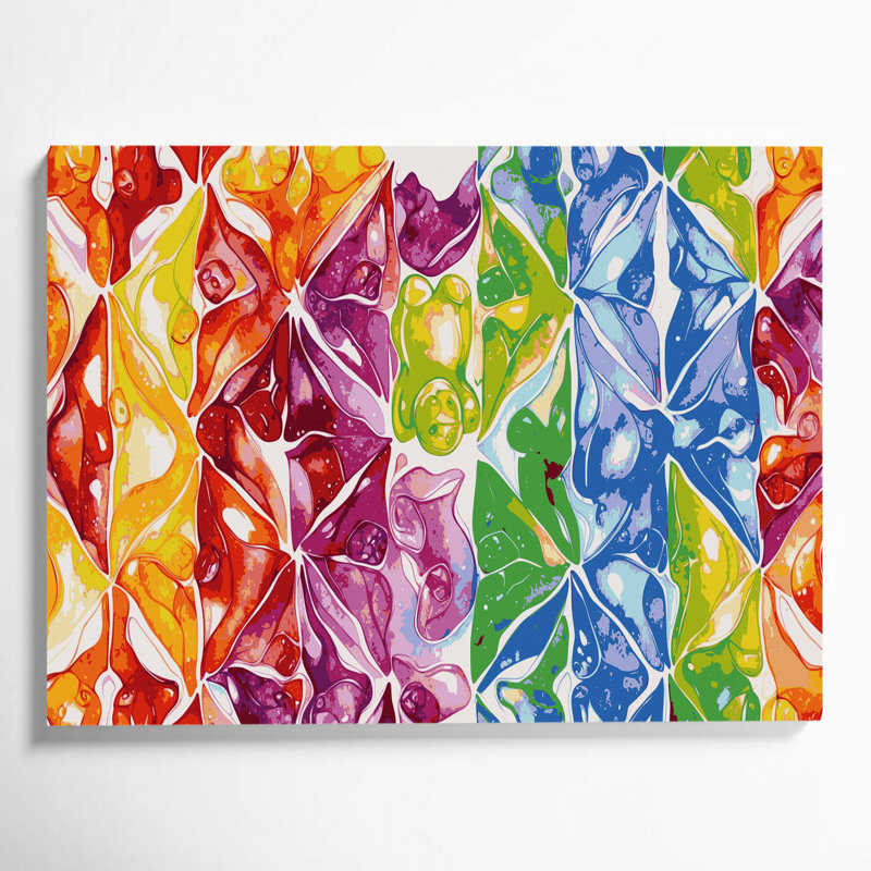 «Desserts Gummy ours», art mural sur toile rouge, H 24 po x l 36 po