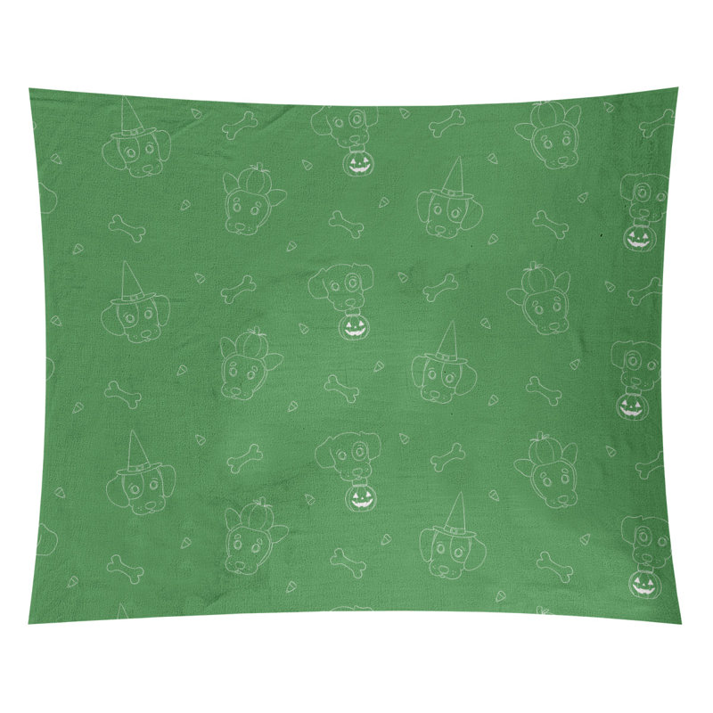 Tapisserie de noël halloween en polyester fêtes, H 68 po x l 80 po, Microfibre Premier blanc performance