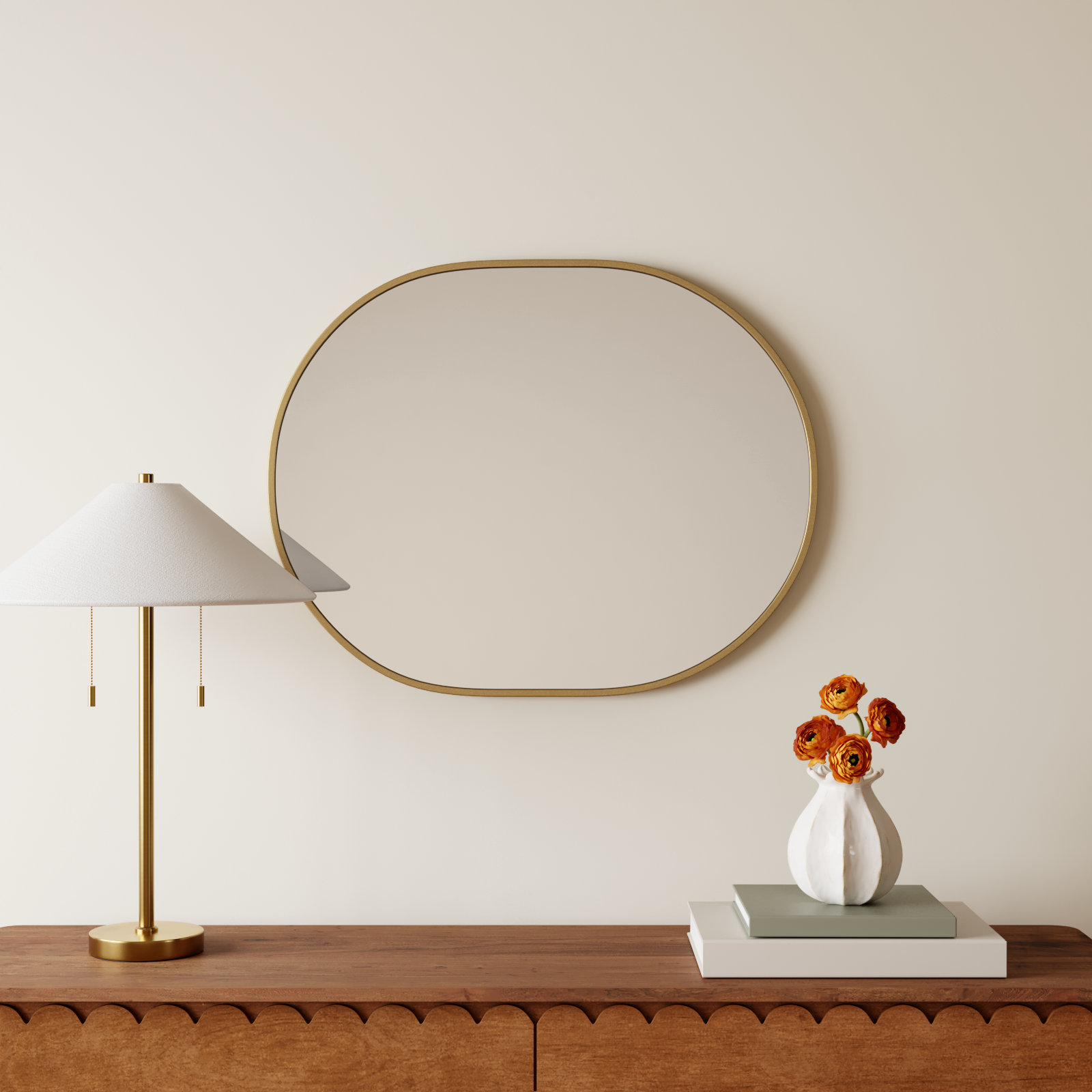 Sabine Accent Mirror, Brass, 30" x 24"
