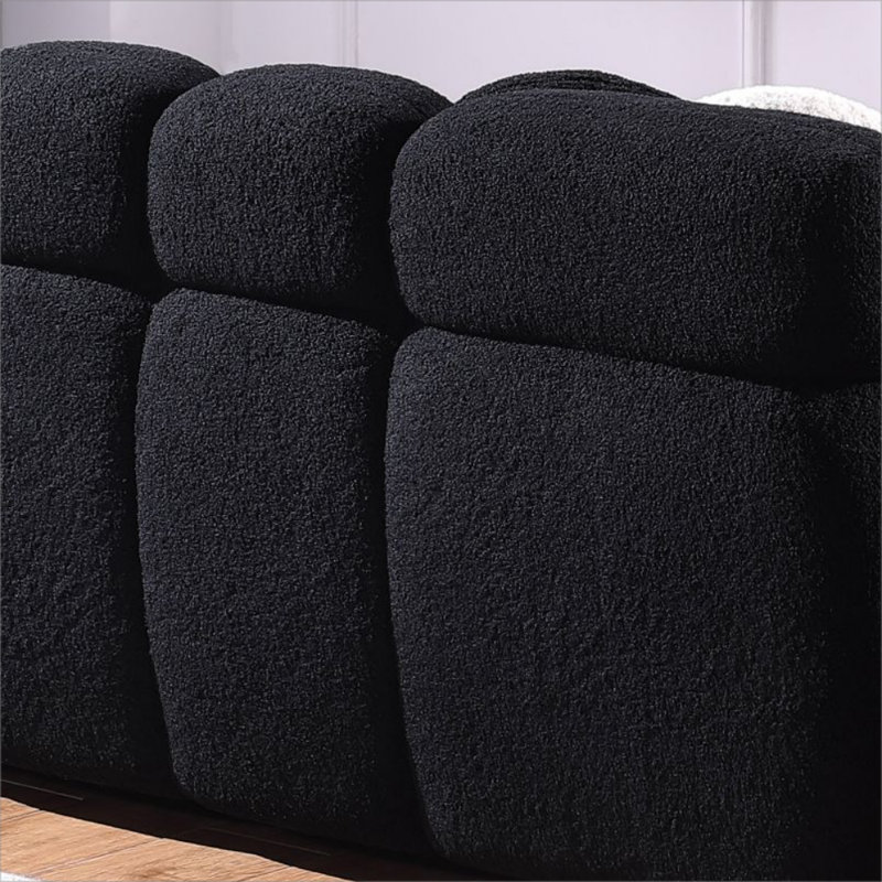 Canapé Kieayla de 86,61 po Boucle, Noir