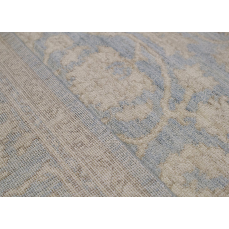 Hand-Knotted High-Quality Light Blue Area Rug