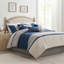 Ensemble d'édredon en faux suède 7 pièces Blue Cal King-117517629-117517628