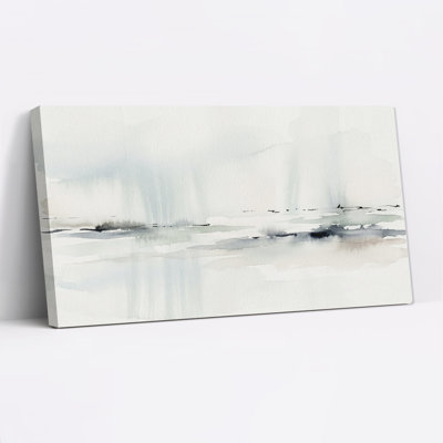 Abstract Blue and Grey Watercolor Canvas Wall Art