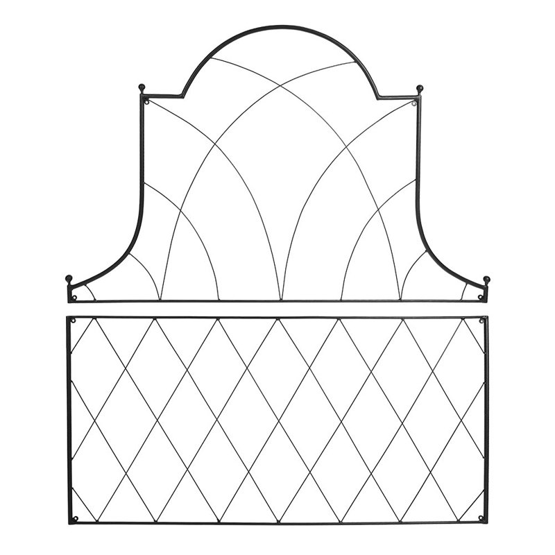 Somerset Black Wrought Iron Garden Trellis, 53" Height