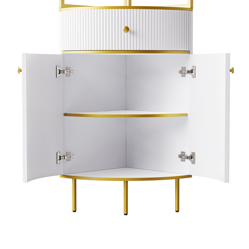 Bibliothèque d'angle moderne, H 74,8 po x l 18,9 po