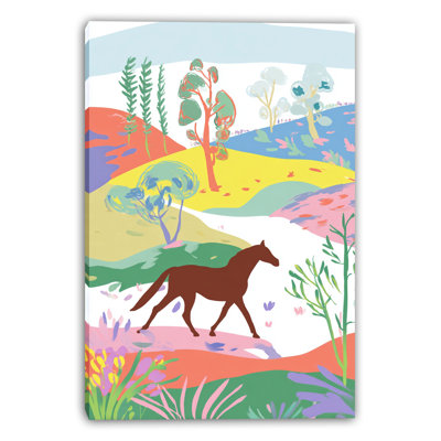 «Pastel Hills Horse Trail», art mural sur toile tendue