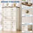 5 Drawer Tall Dresser, Fluted Vertical Chest with Metal Handles, Wood Storage Dresser for Bedroom, Apartment, Guest Room-1891813362