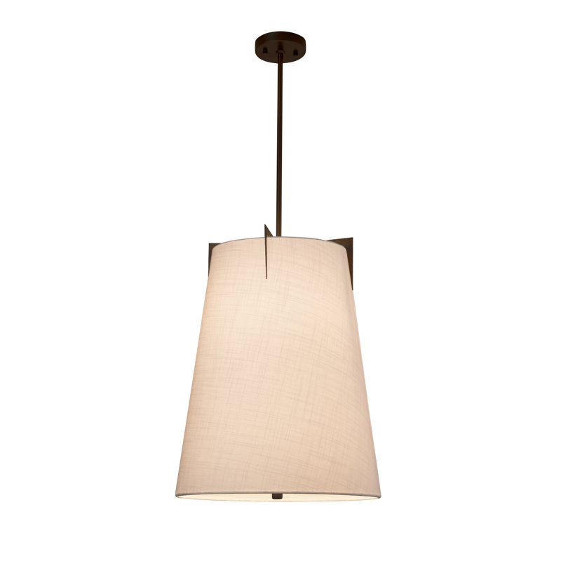 Luminaire suspendu pour 2 lumières unique Kenyon, Nickel brossé, Blanc