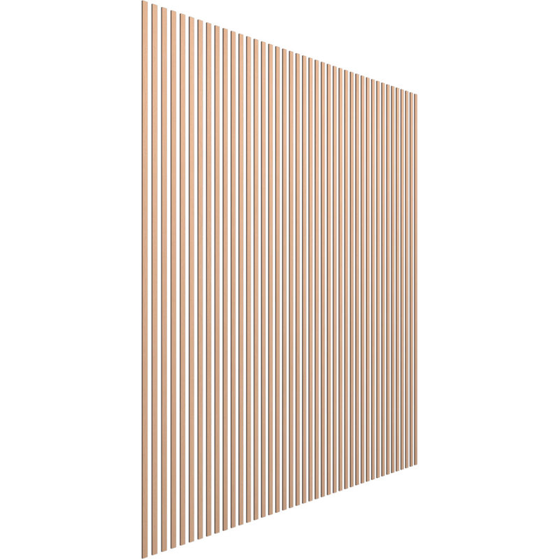 Adjustable Wood Slat Wall Panel Kit, 1"W x 94"H x 0.25"T, Alder
