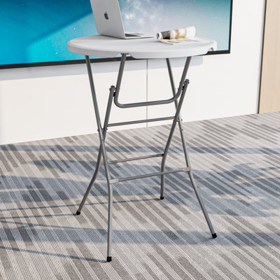 Table de banquet pliante ronde en plastique 31,5 po, portable pour les fêtes et les événements en plein air