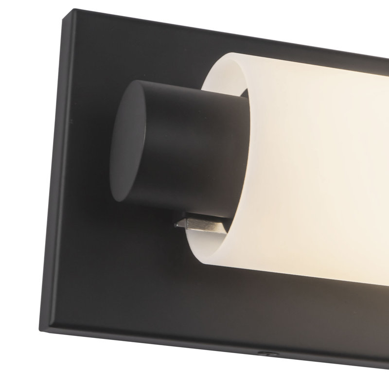Charleston 19-in Black dimmable LED Bathroom Vanity Light, Matte Black