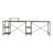 L-Shape Industrial Desk With Storage Shelves, Walnut