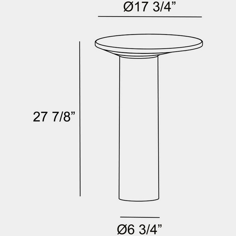 Moal LED Bollard Light, 27.88" H x 17.75" W x 17.75" D