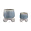 Sagebrook Home Knobby Footed Planters, Blue/White, 2-Pieces