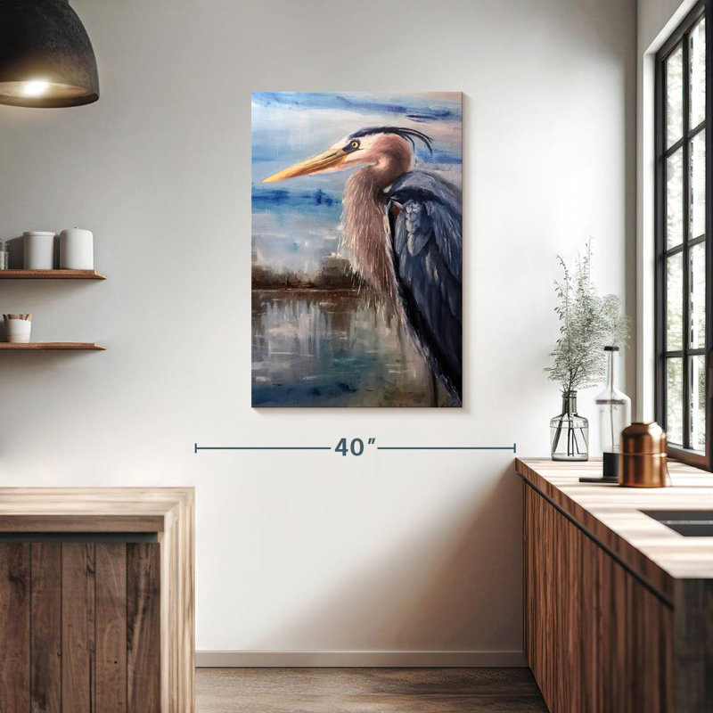 Brampt Resting Great Blue Heron, 39" H x 26" W