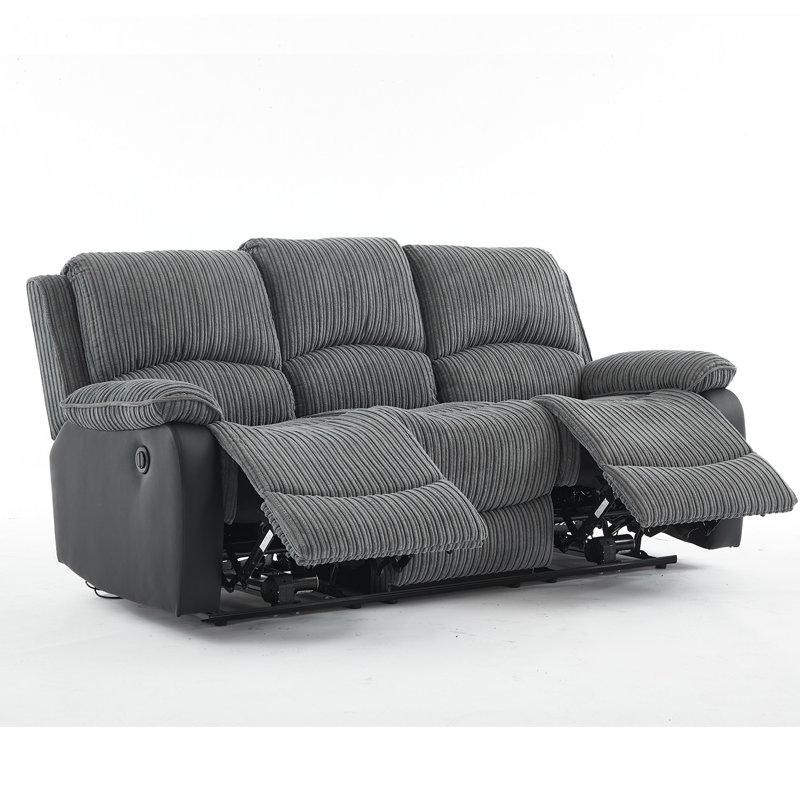 Reclining Sofa Sectional Recliner Plush Corduroy Couches Set Sofa, Power - Push Button
