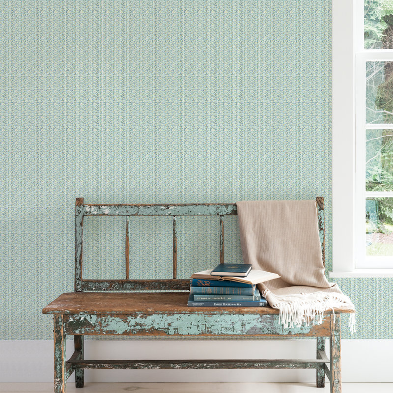 Aleris 10m x 53cm Matte Wallpaper Roll, Green/Navy