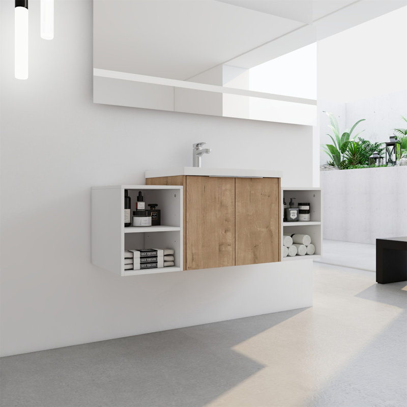 Meuble-lavabo 48 po écologique avec portes à fermeture en douceur