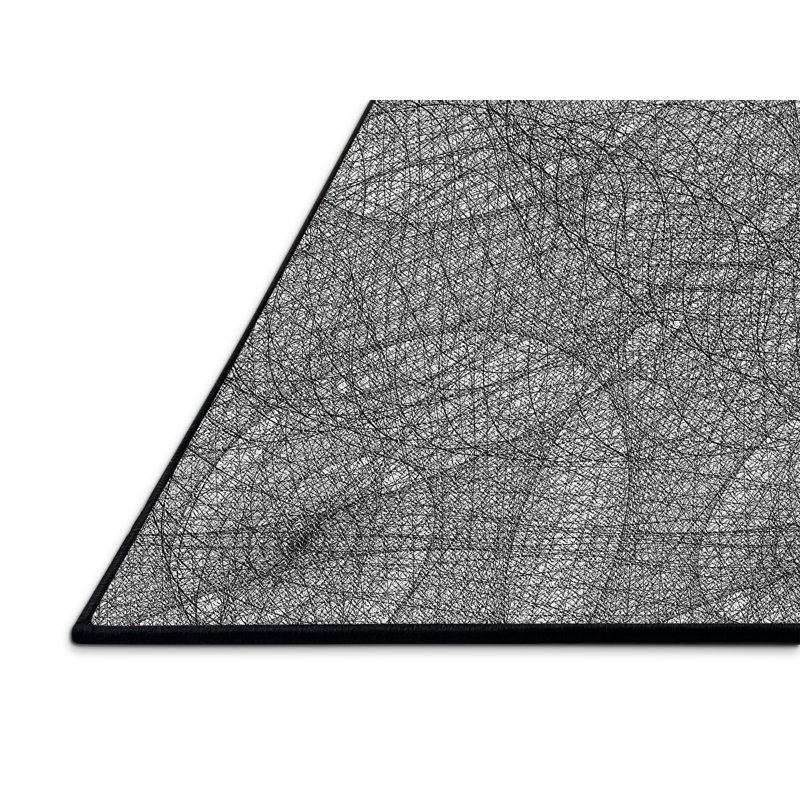 Tapis noir/beige à motifs, Rectangle 4 pi x 6 pi